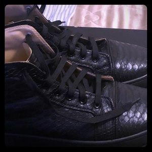 All black python skin red bottoms sz 10 great deal